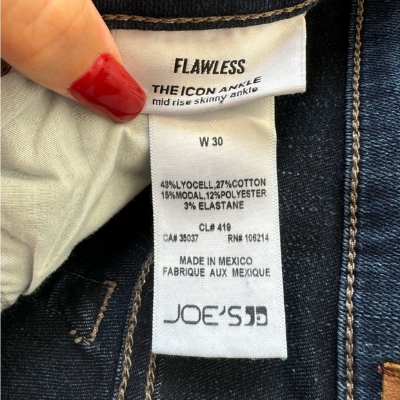 Joe's Jeans The Icon Ankle Dark Wash Mid Rise Skinny Denim Women's 30 - Picture 6 of 8